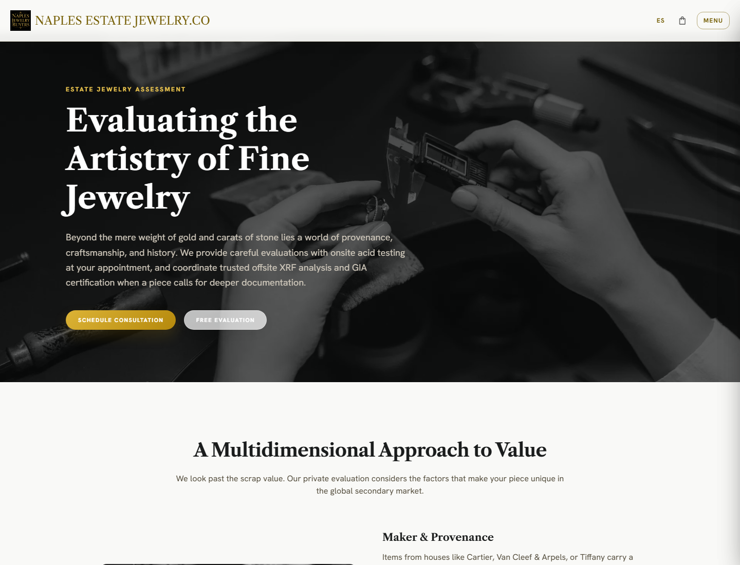 Naples Estate Jewelry estate evaluation page